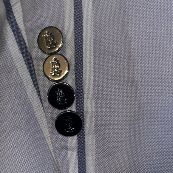 Ralph Lauren Blazer Lavender Striped 2 Button Canvas Sz 10 - Picture 5 of 6